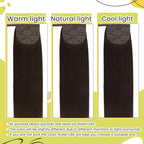 RUNATURE Dark Brown Ponytail Extension Real Human Hair Short Ponytail Hair Extensions Remy Hair Straight Brazilian Pony Tails Hair Extensions Clips 12 Inch Human Hair Ponytail Extension Silky 70g