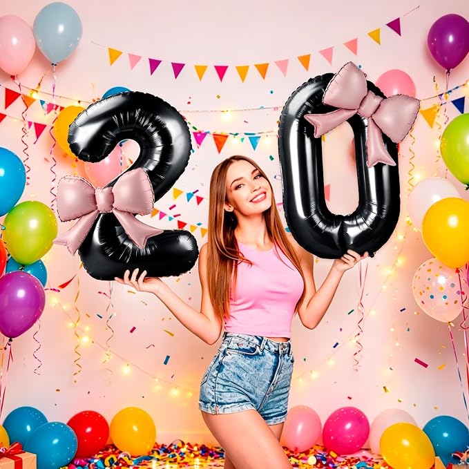 40 Inch Black Number 0 Balloon - Image 4