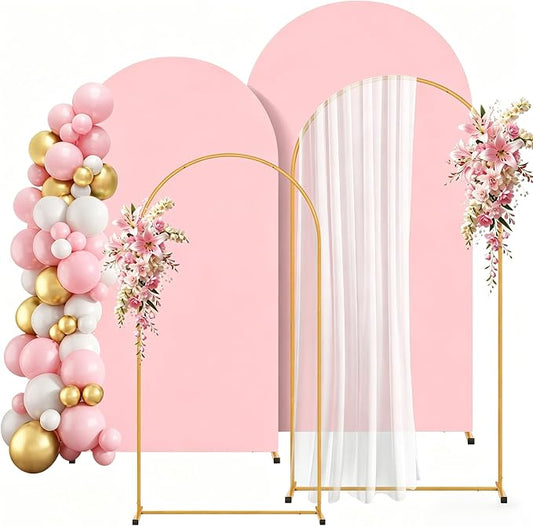 2 Pack Arch Backdrop Stand and Cover Set, Balloon Arch Stand | Metal Background by Unknown