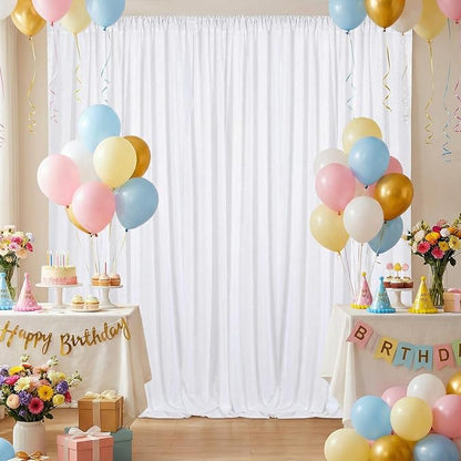 White Sequin Backdrop Curtains 2 Pcs 5ftx8ft Sparkle Backdrop Drapes | Glitter - Image 5