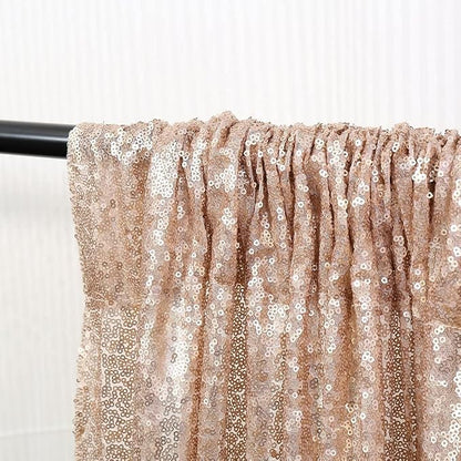 Poise3EHome Champagne Sequin Backdrop Curtains, 4 Panels 2FTx8FT Glitter - Image 6