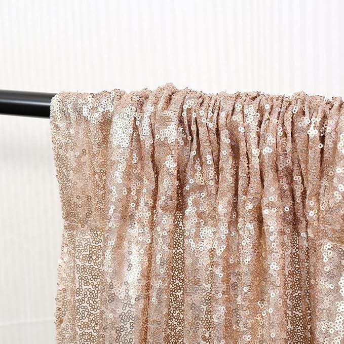 Poise3EHome Champagne Sequin Backdrop Curtains - Image 5