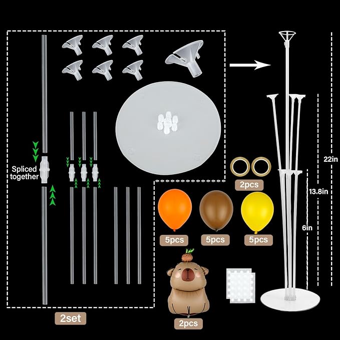 Capybara Party Balloons Stand Kit 2 Sets - Image 2