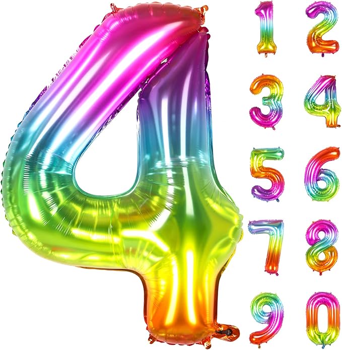 Number Balloon | Number 4 Balloons by IOOYEE