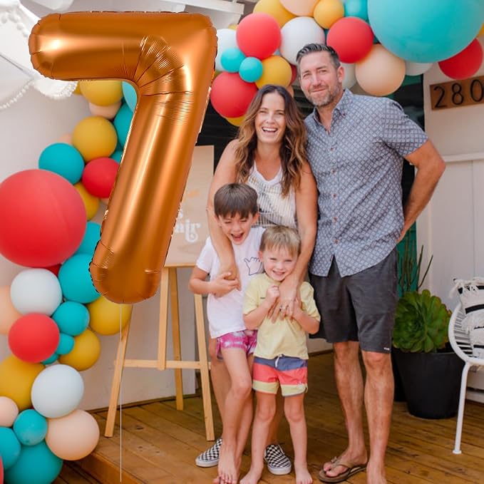 TONIFUL 40 Inch Orange Large Numbers Balloon 0-9 Birthday Party Decorations - Image 5