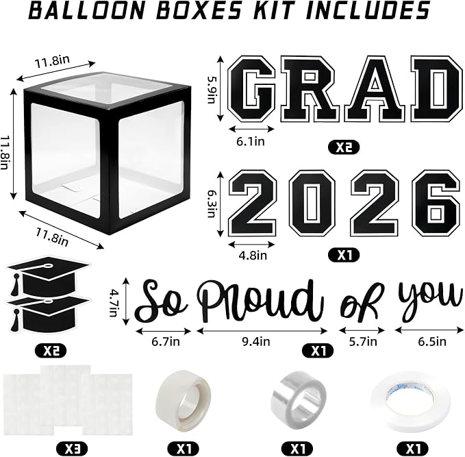Graduation Decorations 2026 Graduation Party Decorations Set of 4 Boxes - Image 2