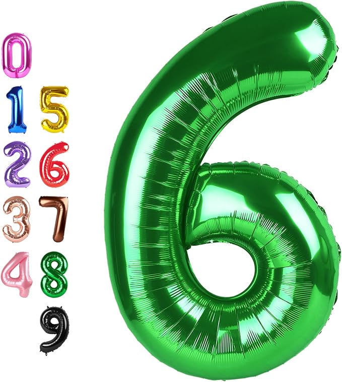 Number Balloons 6 Balloon Dark Green by Enyeopd