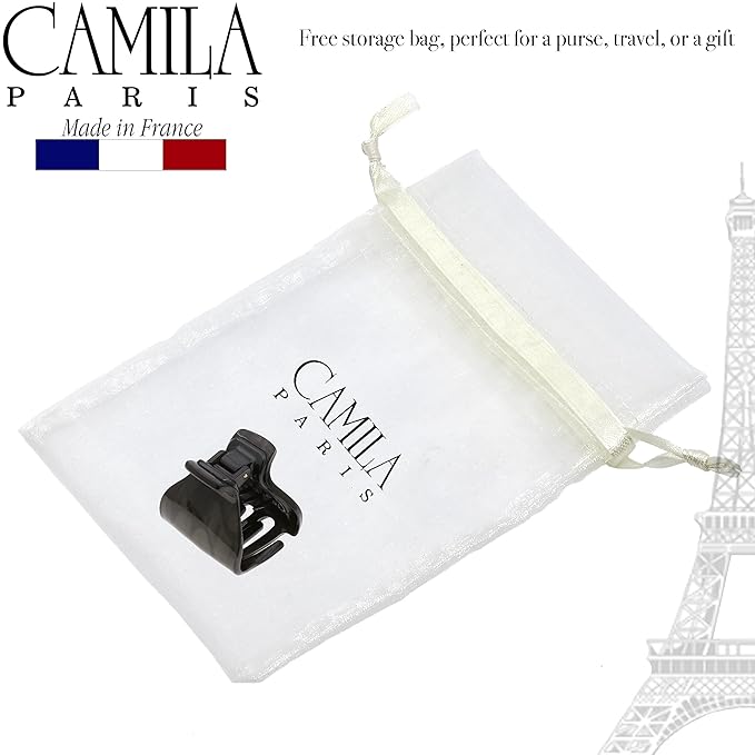 Camila Paris CP3262 French Hair Clip for Women for Long Curly Wavy Hair, Gray, Girls Hair Claw Clips Jaw Fashion Styling Hair Accessories for Women, Strong Hold No Slip Grip, Made in France