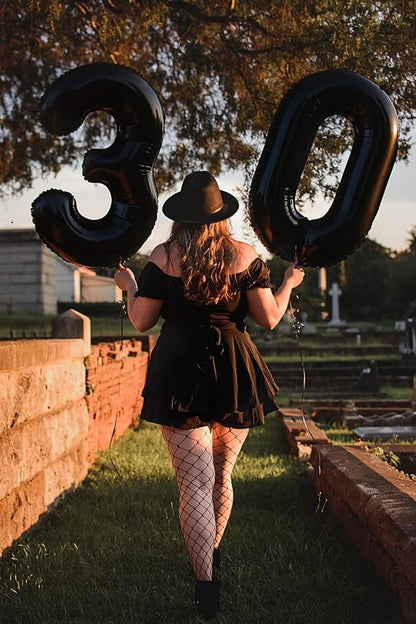 Number Balloons 40 Inch Black 1 Balloon - Image 7