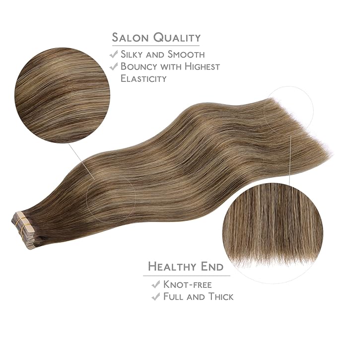 WENNALIFE Tape in Hair Extensions Human Hair, Tape Hair Extensions Real Human Hair Tape Extensions Coloured