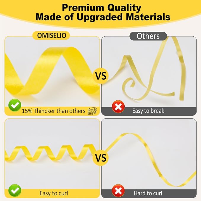Yellow Curling Ribbon, 500 Yard, 3/16" - Image 4