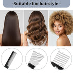 Sibba 4 Pack Metal Comb Afro Hair Pick Comb Set, Stainless Steel Wide Tooth Hair Picks for Natural Curly Coily, Fist Design Braid Styling Combs Afro Lift Picks Wig Detangler for Detangling Hairstyling