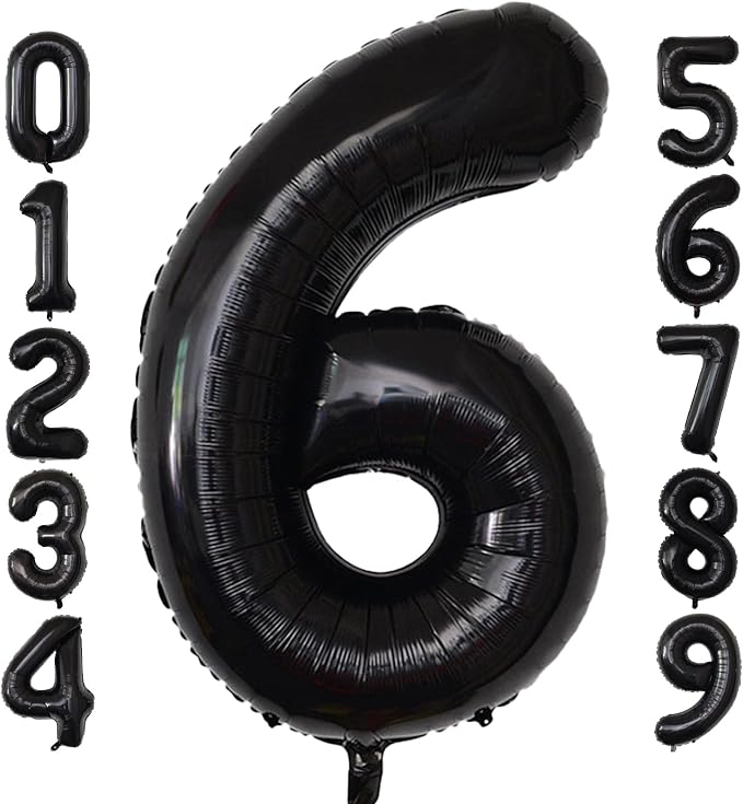 Number Balloons Black Party Balloon by United-UnicornsParty