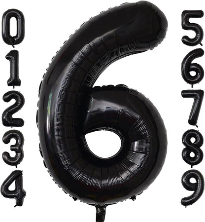 Number Balloons Black Party Balloon by United-UnicornsParty