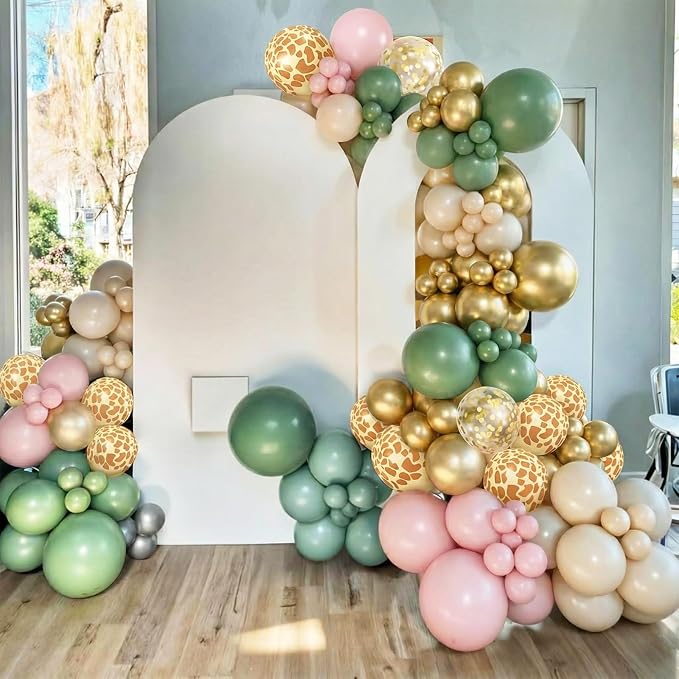 Sage Green and Pink Balloons, 12 Inch Dusty Pink Champagne Gold Apricot Balloon - Image 5