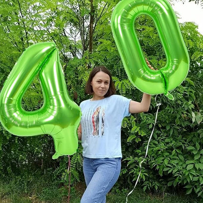 TONIFUL 40 Inch Green Number 40 Balloon Large Foil 40th Birthday Decoration | - Image 3