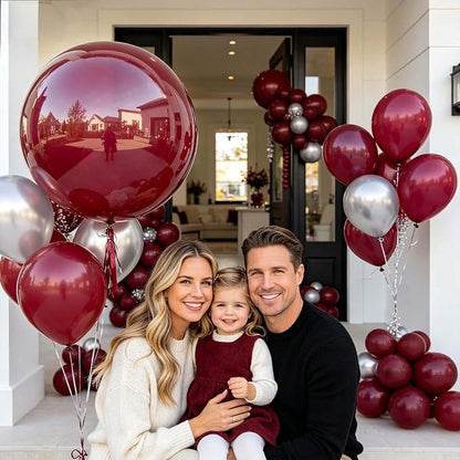 18 Inch Burgundy Balloons 12 Pack Big Thick Latex Dark Ruby Large Retro Wine - Image 6