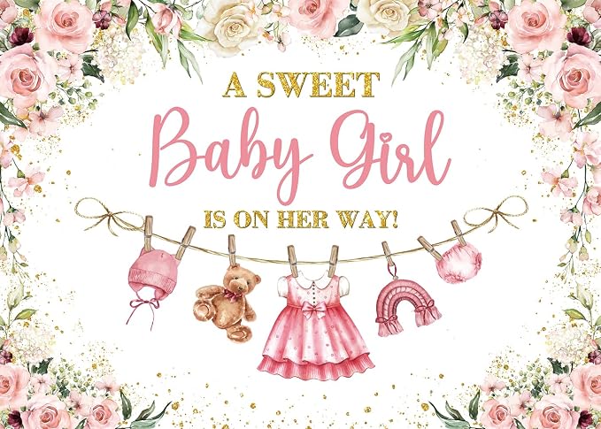 Cute Clothes Baby Shower Backdrop - Image 2