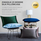 ZIMASILK 25 Momme 100% Pure Mulberry Silk Pillowcase for Hair and Skin Care, Highest Grade 6A Pillow Cases for Women, Long-Lasting Durablity, Gift for Women Men, 1Pc (King 20"x36", Black)