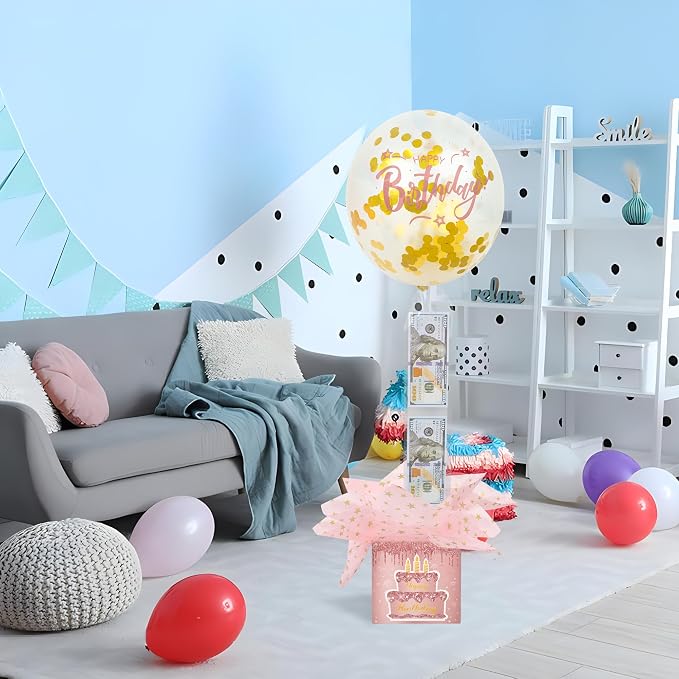 Pull Money Balloon Box Birthday Balloon Money Surprise Box Funny Pull Cash - Image 4