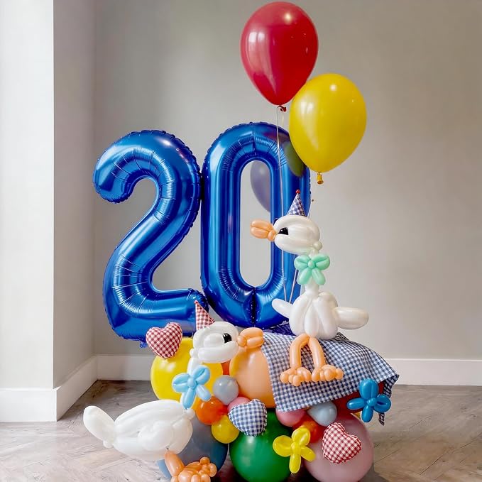 Number Balloons Navy Blue Balloons - Image 7