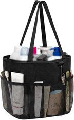 Mesh Shower Caddy Portable, Large Capacity Shower Bag Quick Dry Bathroom Tote, Travel Toiletry Bag Organizer with 6 Pockets for Dorm Room, Gym, Bathroom, Swimming, Camping, Beach, Travelling