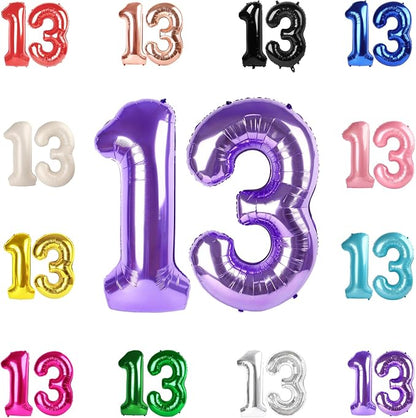 Purple Number 13 Balloon 40 Inch by IWERP