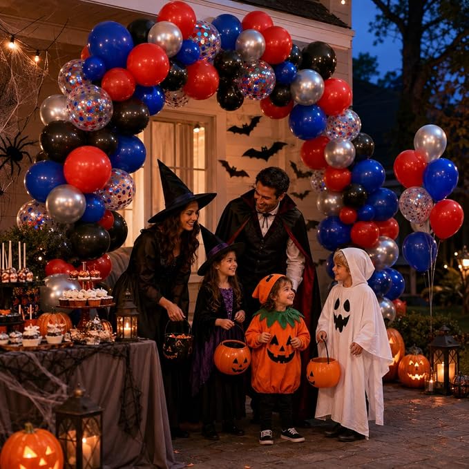 Red Blue Silver Balloons - Image 4
