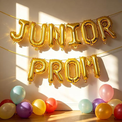2 Set 20Pcs Gold JUNIOR PROM Letter Balloons 16in Balloon Foil Letter - Image 3