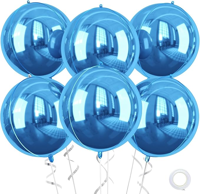 Dark Blue Balloons Foil, 22Inch Metallic Blue Balloons, Big Round Ball Balloon by Saxuxu