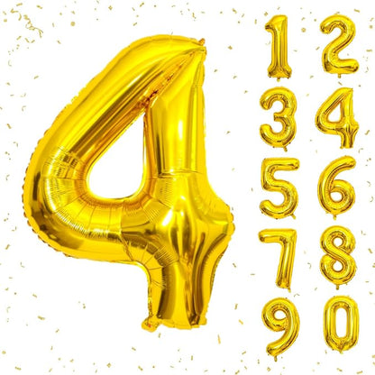 40 Inch Gold Number Balloons, Helium Mylar Foil Number Balloons by Unknown
