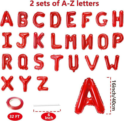 52 Pcs 2 Sets of 16 Inch “A-Z” Letter Balloons Set – Complete Alphabet Mylar - Image 2