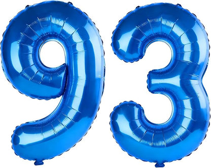 40 Inch Number 93 Balloons for 93rd Birthday Party Decorations, 0-100 Dark Blue by FOBELEC
