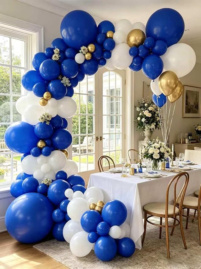 Blue Balloons 125 Pcs Different Sizes 18 12 10 5 Inch Royal Navy Blue Balloon - Image 2