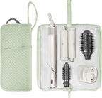 SITHON Hot Iron Holder & Mat, Heat Resistant Hair Tools Travel Bag Portable Hot Tools Organizer Cover Pouch for Curling Irons, Flat Irons, Hair Straightener and Styling Tools (Bag Only) (Green)