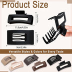 6 PCS Flat Hair Clips for Women Girls，French Flat Claw Clips & Cloud Claw Clips，Large Non-Slip Strong Hold Styling Barrettes Accessories for Thick & Thin Hair，Perfect for Everyday Use-Leopard4