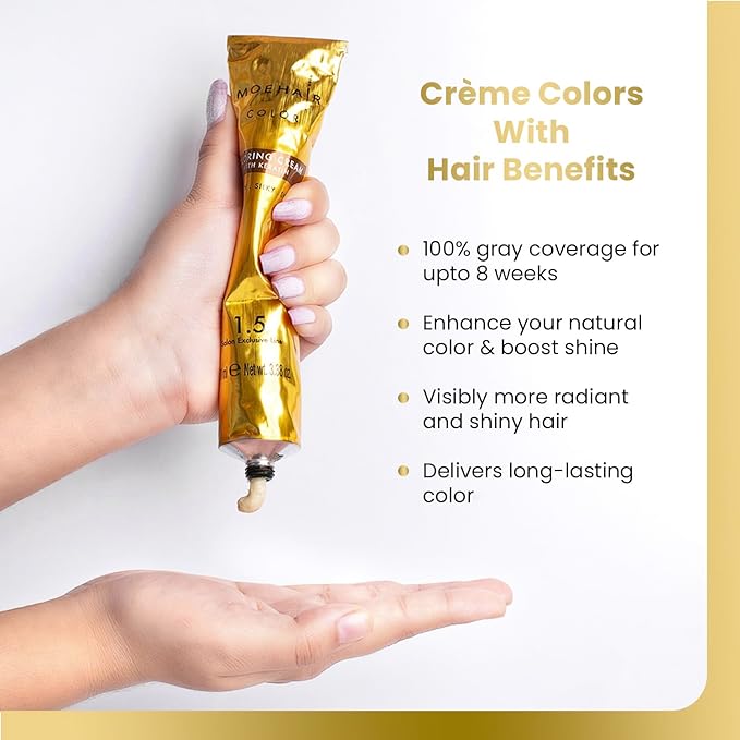 MOEHAIR Hair Coloring Kit | 9N Permanent Hair Color (Very Light Blonde), 20 Volume Developer 6%, Coloring Brush, Gloves & Mixing Bowl | Keratin Infused Color | Gray Coverage | Adds Shines & Softness