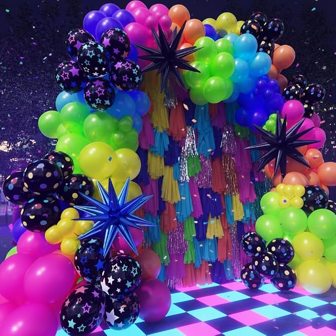 185Pcs Neon Balloons Arch Garland Kit - Image 7