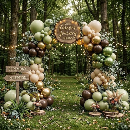 Sage Green Brown Safari Balloons, Camo Army Hunting Balloons - Image 6