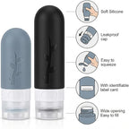 16 Pack Travel Bottles Set - TSA Approved Leak Proof Silicone Squeezable Containers for Toiletries, Conditioner, Shampoo, Lotion & Body Wash Accessories (Black)