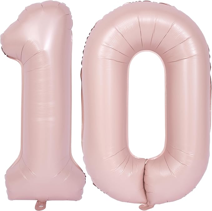 40 In Matte Pink Number Balloons Helium Foil Mylar Balloon Party Digital 10 | by Exquisitehighqualitypartydecorationstomeetyoureveryneed%EF%BC%81