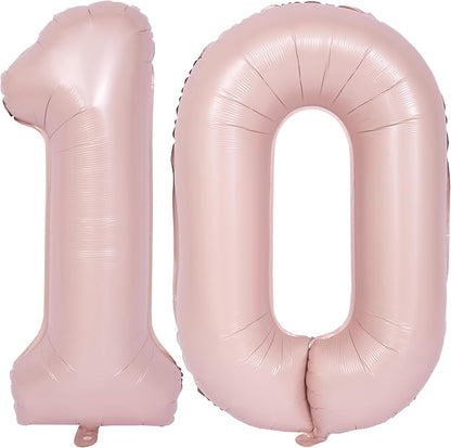 40 In Matte Pink Number Balloons Helium Foil Mylar Balloon Party Digital 10 | by Exquisitehighqualitypartydecorationstomeetyoureveryneed%EF%BC%81