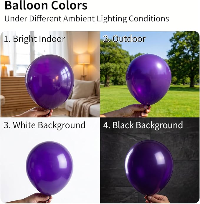 100PCS 5 Inch Small Dark Purple Balloons - Image 2