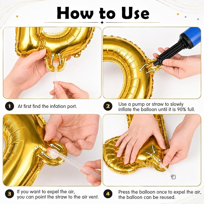 52 Pcs Letter Balloons Black Gold Balloon Banner 16 Inch 2 Sets A- Z Alphabet - Image 3