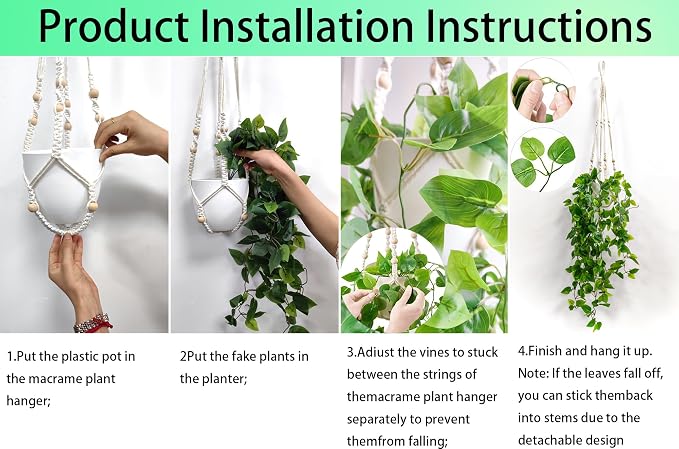 Comtelek 2 Packs Fake Hanging Plant - Image 4