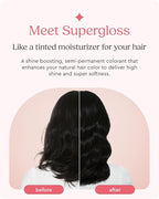 Glaze Supergloss Color Conditioning Gloss With Dispensing Pump – Hydrating Semi-Permanent Color Hair Gloss & Shine Boost – For Dark Brown Hair to Black Hair – 6.4 Fl Oz - Luminous Licorice