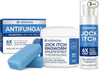Hermon Antifungal Jock Itch Treatment Set – Soap, Antifungal Cream, and Spray – Complete Care for Jock Itch, Athlete’s Foot, Ringworm & Itchy Skin Relief