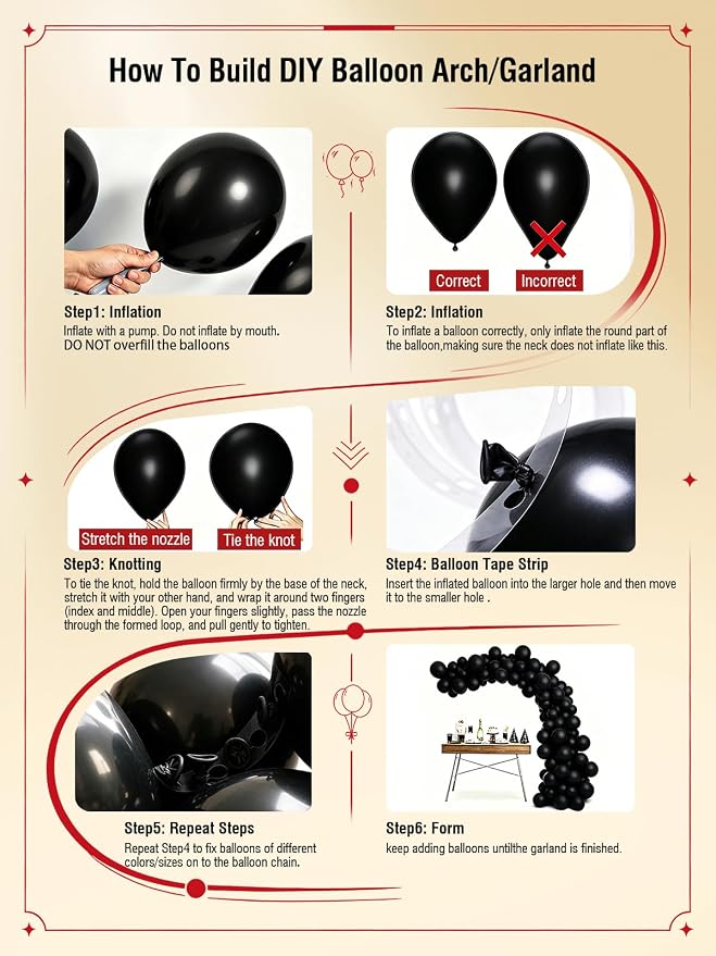 Black Burgundy Gold balloons 60 Pcs Maroon Red Black Metallic Gold Latex - Image 5