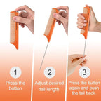 Rat Tail Combs for Parting, Protable Retractable Rat Tail Comb, Parting Combs for Hair Stylist, Fine Tooth Teasing Comb Stainless Steel Pin Tail, Easy to Carry (1 Pack-Orange)