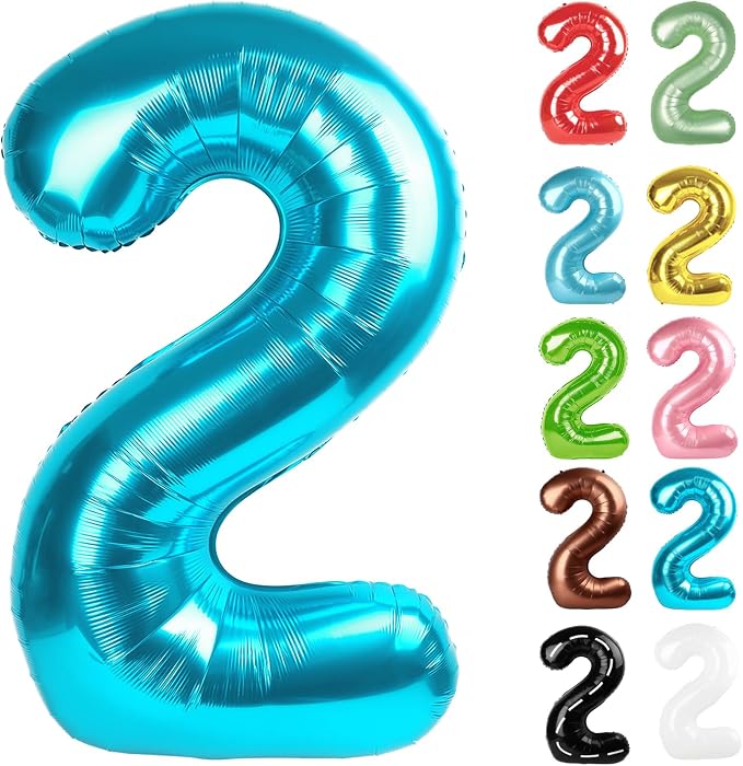 Light Blue Number 2 Balloon 40 Inch by IWERP
